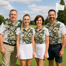 Load image into Gallery viewer, Green Camo Tropical Pattern Mens Golf Polo Shirts Custom Golf Outfit, Team Golf Shirt NBT698