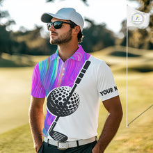 Load image into Gallery viewer, Hologram Golf Pattern Mens Polo Golf Shirts Custom Golf Team Shirts Golfer Outfit, Golf Gifts NBT699