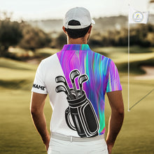 Load image into Gallery viewer, Hologram Golf Pattern Mens Polo Golf Shirts Custom Golf Team Shirts Golfer Outfit, Golf Gifts NBT699