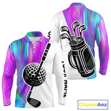 Load image into Gallery viewer, Hologram Golf Pattern Mens Polo Golf Shirts Custom Golf Team Shirts Golfer Outfit, Golf Gifts NBT699