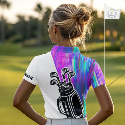 Hologram Golf Pattern Womens Polo Golf Shirts Custom Golf Team Shirts Golfer Outfit, Golf Gifts NBT699