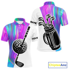 Load image into Gallery viewer, Hologram Golf Pattern Mens Polo Golf Shirts Custom Golf Team Shirts Golfer Outfit, Golf Gifts NBT699