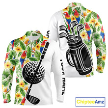 Load image into Gallery viewer, Funny Tropical Parrot And Golf Pattern Mens Polo Golf Shirts Custom Golf Team Shirts Golfer Outfit, Golf Gifts NBT700