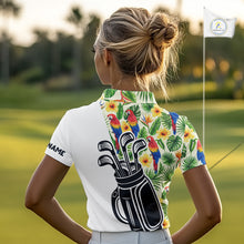 Load image into Gallery viewer, Funny Tropical Parrot And Golf Pattern Womens Polo Golf Shirts Custom Golf Team Shirts Golfer Outfit, Golf Gifts NBT700