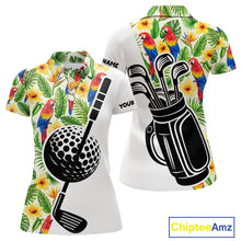 Load image into Gallery viewer, Funny Tropical Parrot And Golf Pattern Womens Polo Golf Shirts Custom Golf Team Shirts Golfer Outfit, Golf Gifts NBT700