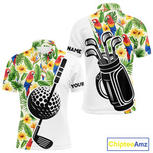 Load image into Gallery viewer, Funny Tropical Parrot And Golf Pattern Mens Polo Golf Shirts Custom Golf Team Shirts Golfer Outfit, Golf Gifts NBT700