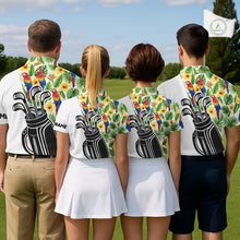 Load image into Gallery viewer, Funny Tropical Parrot And Golf Pattern Mens Polo Golf Shirts Custom Golf Team Shirts Golfer Outfit, Golf Gifts NBT700