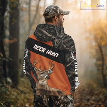 Load image into Gallery viewer, Custom Orange Camo 3D Animal Deer Hunting Shirt Best Hunting Clothes For Deer Season NBT261