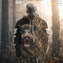 Load image into Gallery viewer, Custom Boar Hunting Brown Camo Shirts for Men, Hunting Gifts, Camouflage Boar Hunting Shirt NBT267