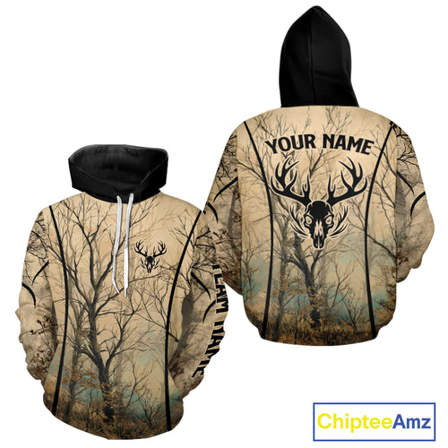 Deadwood Hunter Custom Name Long Sleeve, Hoodie Shirt For Deer hunters NBT02