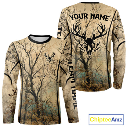 Deadwood Hunter Custom Name Long Sleeve, Hoodie Shirt For Deer hunters NBT02