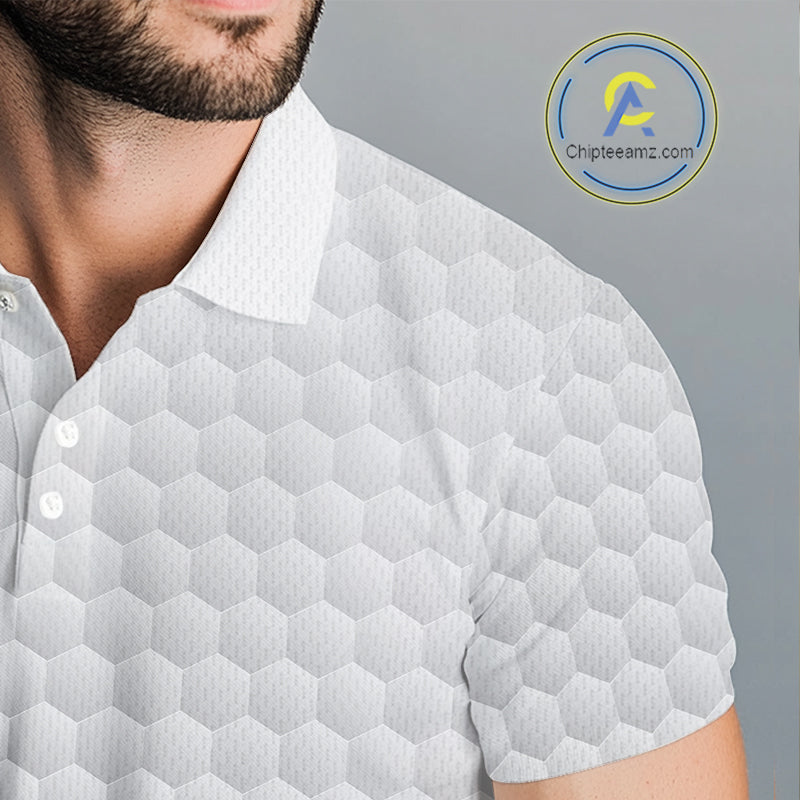 Golf Polo Shirts For Men Funny Flamingo Golf Ball Pattern Custom Name, Golf Gifts NBT566