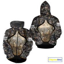 Load image into Gallery viewer, Whitetail Deer Custom Name 3D Printed Long Sleeve Hoodies, Deer Hunting Shirt, Hunting Season NBT304