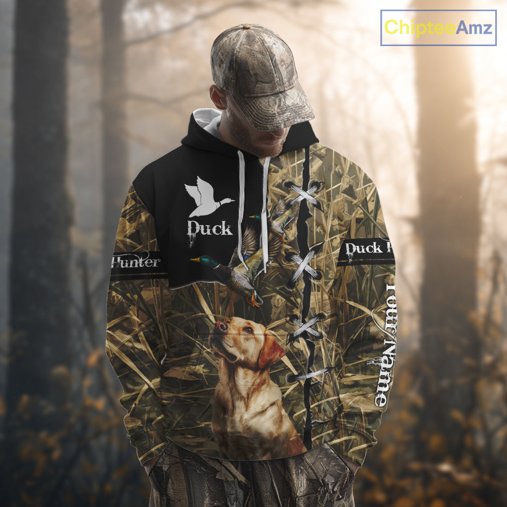 Duck Hunting Labrador Retriever 3D All Over Printed Camouflage Shirts, Duck Hunting Clothes NBT106