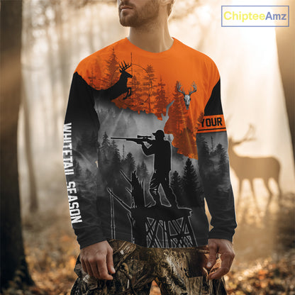 Beautiful Deer Hunting Burnt Orange Hoodie, Longsleeve Shirt, Perfect Hunting Gifts NBT09