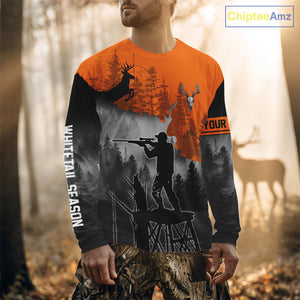 Beautiful Deer Hunting Burnt Orange Hoodie, Longsleeve Shirt, Perfect Hunting Gifts NBT09