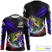 Load image into Gallery viewer, Bass Fishing Long Sleeve Purple Camo UPF Fishing Shirts, Bass Fishing Tournament Shirts NBT464