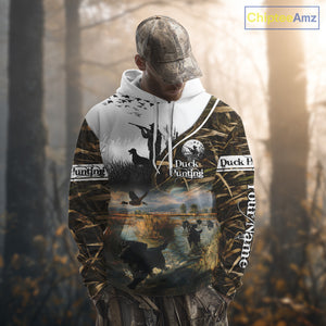 Custom Mallard Duck Hunting Camouflage 3D All Over Printing Shirts, Personalized Hunting Gifts NBT122
