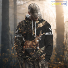 Load image into Gallery viewer, Personalized Whitetail Deer Hunting Fall Season Camo Printing Shirts Deer Hunting Gift Hoodie NBT323