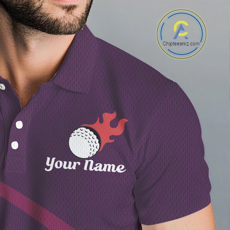 Close-up UPF polyester fabric funny golf ball pattern custom golf shirt moisture-wicking