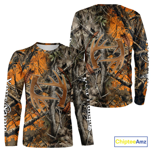 Deer Hunting Full Camo Printing Custom Name Shirts, Best Deer Hunting Clothes for Men NBT154