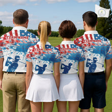 Load image into Gallery viewer, American Flag Golf Polo Shirt Custom Mens Golf Shirts US Flag Golf Polo Shirt NBT568