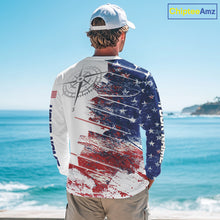 Load image into Gallery viewer, Personalized Patriotic Fishing Team Shirts, American Flag Long Sleeve Fishing Shirts NBT486