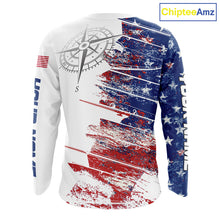 Load image into Gallery viewer, Personalized Patriotic Fishing Team Shirts, American Flag Long Sleeve Fishing Shirts NBT486