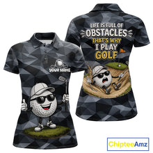 Load image into Gallery viewer, Funny Womens Golf Polo Shirts Custom Golf Ball Camo Pattern Golf Outfits, Best Golf Gifts NBT836