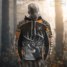 Load image into Gallery viewer, Custom Whitetail Deer Hunting Orange Camouflage with Buck Head 3D Printed Shirts, Hunting Gifts NBT226