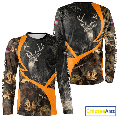 Deer Hunting Dark Brown Camouflage 3D All Over Printing Shirts, Hunting Gifts for Men NBT232