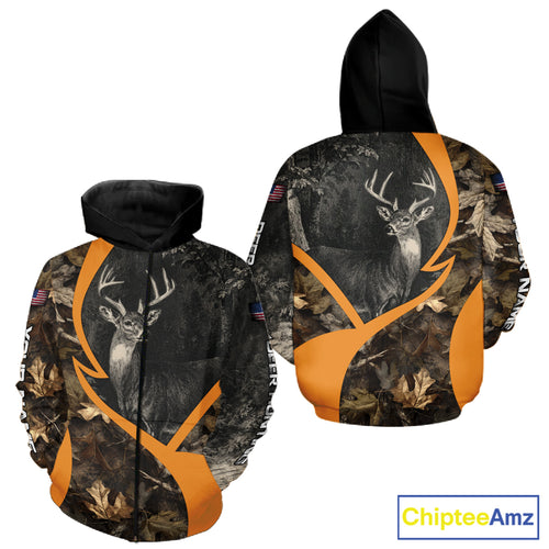 Deer Hunting Dark Brown Camouflage 3D All Over Printing Shirts, Hunting Gifts for Men NBT232