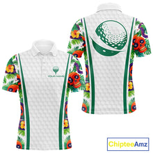 Load image into Gallery viewer, Funny Golf Skull Tropical Pattern Golf Polo Shirt Custom Name Golf Shirts For Mens NBT519