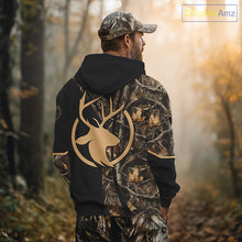 Load image into Gallery viewer, Personalized Whitetail Deer Hunting 3D All Over Printed Hoodie Brown Camouflage NBT250