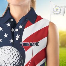 Load image into Gallery viewer, Close-up fabric detail of lightweight 100% polyester quick-dry sleeveless golf polo shirt with "Your Name" on the chest.