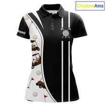 Load image into Gallery viewer, Personalized Golf Gift For Men, Custom Name Golf Polo Shirt, Golf Cart Pattern Polo For Golf Lovers NBT804