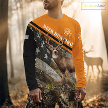 Load image into Gallery viewer, Deer Hunting Orange Camo American Flag 3D Shirt Custom Name Perfect Gift for Hunters NBT266