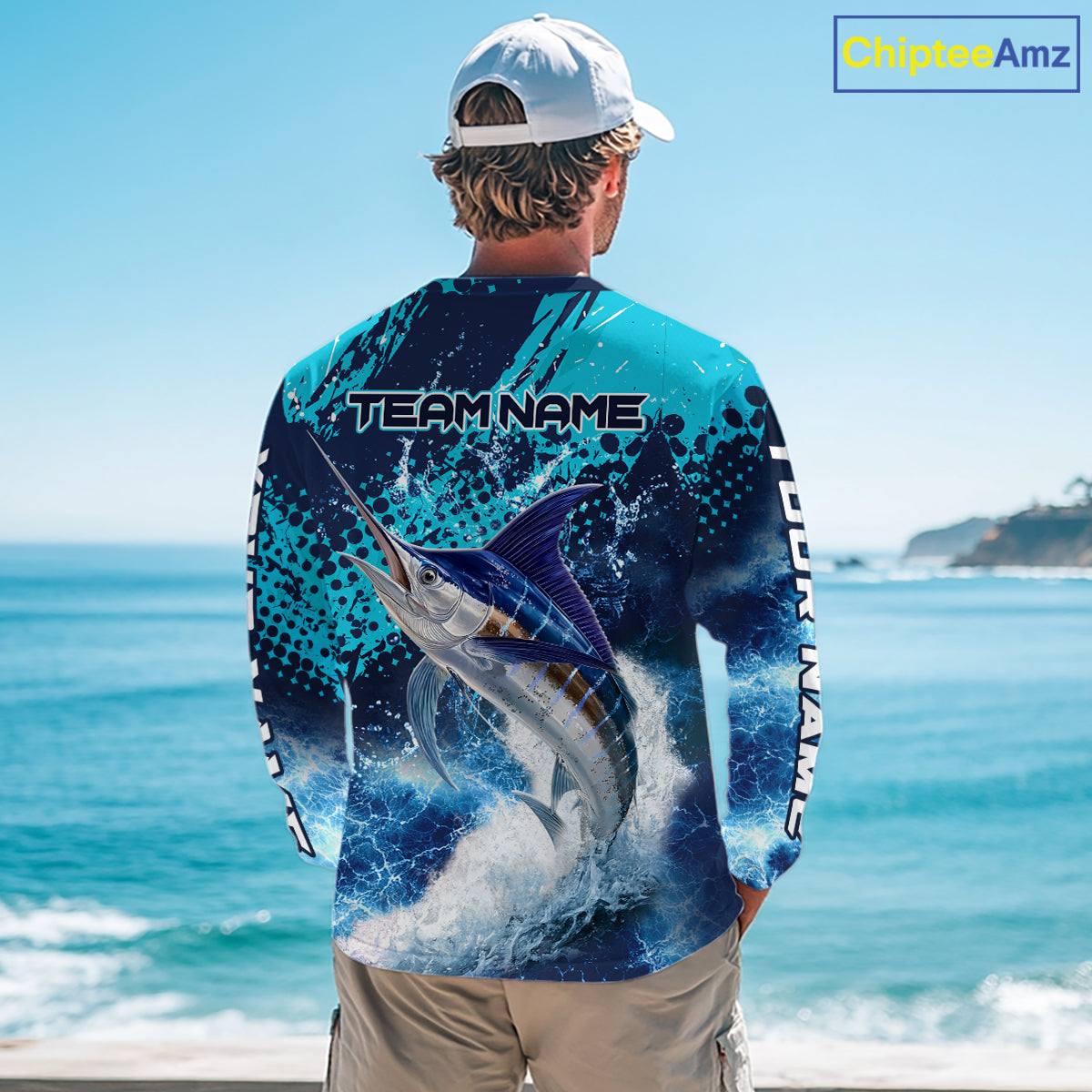 Thunder Lightning Marlin Performance Fishing Shirts, Marlin Offshore Fishing Shirts NBT452