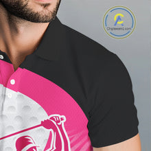 Load image into Gallery viewer, Pink Zebra Pattern Mens Golf Polo Shirts Custom Name Gift For Golf Lovers NBT580