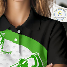 Load image into Gallery viewer, Green Zebra Pattern Womens Golf Polo Shirts Custom Name Gift For Golf Lovers NBT581