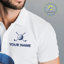 Load image into Gallery viewer, Funny Golf Ball Tropical Pattern Custom Mens Golf Polo Shirts, Golfing Gifts|Blue NBT708