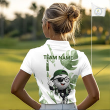 Load image into Gallery viewer, Funny Golf Ball Tropical Pattern Custom Womens Golf Polo Shirts, Golfing Gifts|Green NBT709