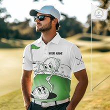 Load image into Gallery viewer, Green Funny Golf Rescue Team Polo Shirt Custom Name, Golf Ball Cartoon Polo, Golf Gifts NBT602