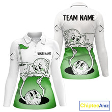 Load image into Gallery viewer, Green Funny Golf Rescue Team Polo Shirt Custom Name, Golf Ball Cartoon Polo, Golf Gifts NBT602