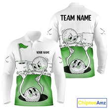 Load image into Gallery viewer, Green Funny Golf Rescue Team Polo Shirt Custom Name, Golf Ball Cartoon Polo, Golf Gifts NBT602