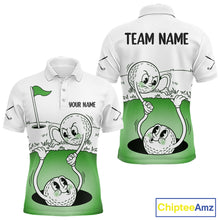 Load image into Gallery viewer, Green Funny Golf Rescue Team Polo Shirt Custom Name, Golf Ball Cartoon Polo, Golf Gifts NBT602