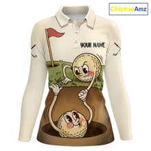 Load image into Gallery viewer, Vintage Funny Golf Ball Custom Team Polo Shirt, Personalized Womens Golf Polo Shirt, Golf Lovers Gift NBT608