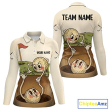 Load image into Gallery viewer, Vintage Funny Golf Ball Custom Team Polo Shirt, Personalized Womens Golf Polo Shirt, Golf Lovers Gift NBT608