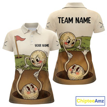 Load image into Gallery viewer, Vintage Funny Golf Ball Custom Team Polo Shirt, Personalized Womens Golf Polo Shirt, Golf Lovers Gift NBT608
