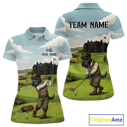 Scottish Terrier Womens Polo Golf Shirts, Vintage Dog Shirt, Mom Golf Gift NBT609